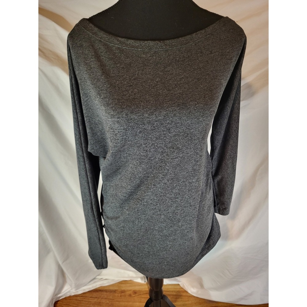 KiraGrace Size Large Gray Ruched L/S‎ Top